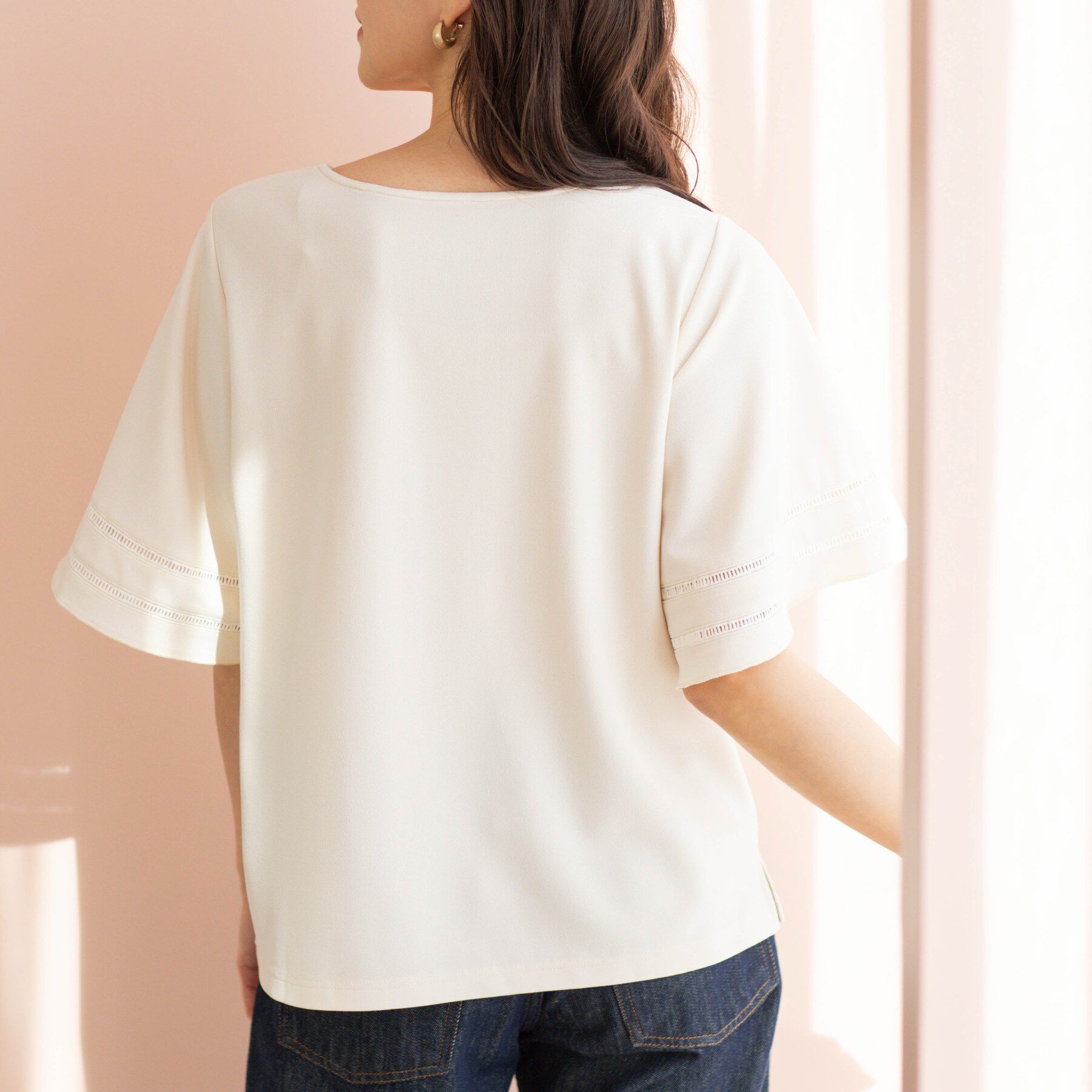 SHOO･LA･RUE「ハシゴレースフレアスリーブＴシャツ」|Tシャツ・カットソー|