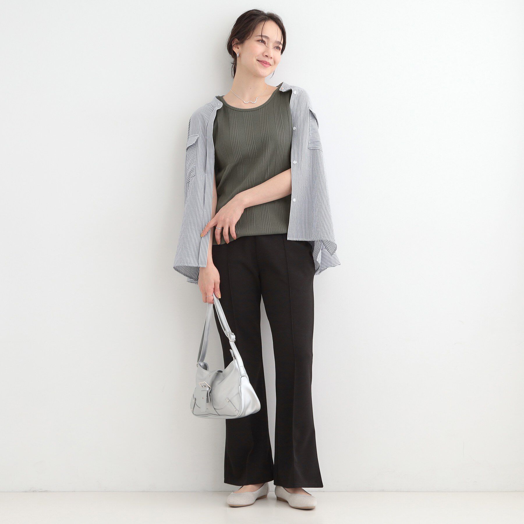 SHOO･LA･RUE「【前後2WAY/S-LL】毎日のお供に ランダムテレコタンクトップ」|キャミソール|