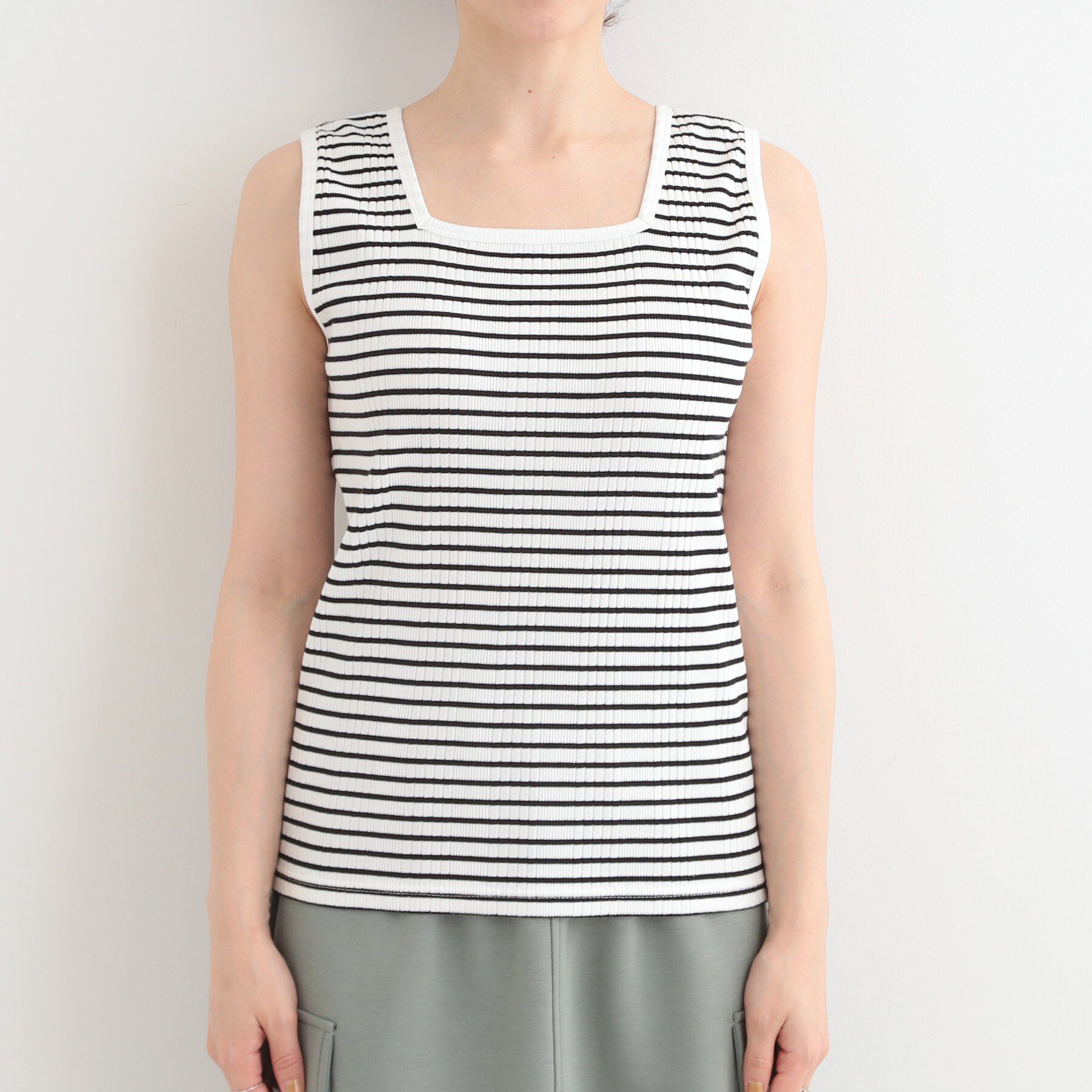 SHOO･LA･RUE「【前後2WAY/S-LL】毎日のお供に ランダムテレコタンクトップ」|キャミソール|