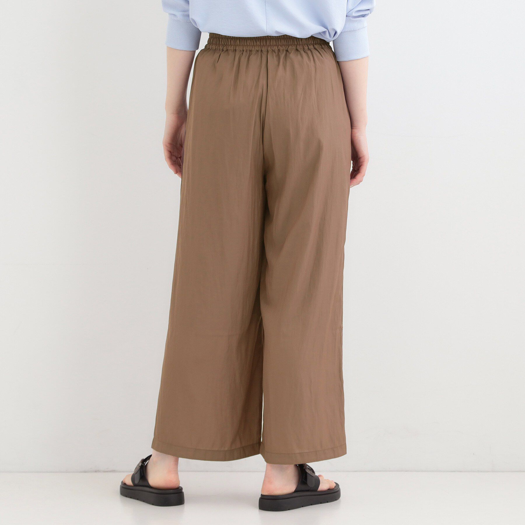 SHOO･LA･RUE「【選べる4柄/洗濯機可】さらっとしなやか　サテンワイドパンツ」|その他|