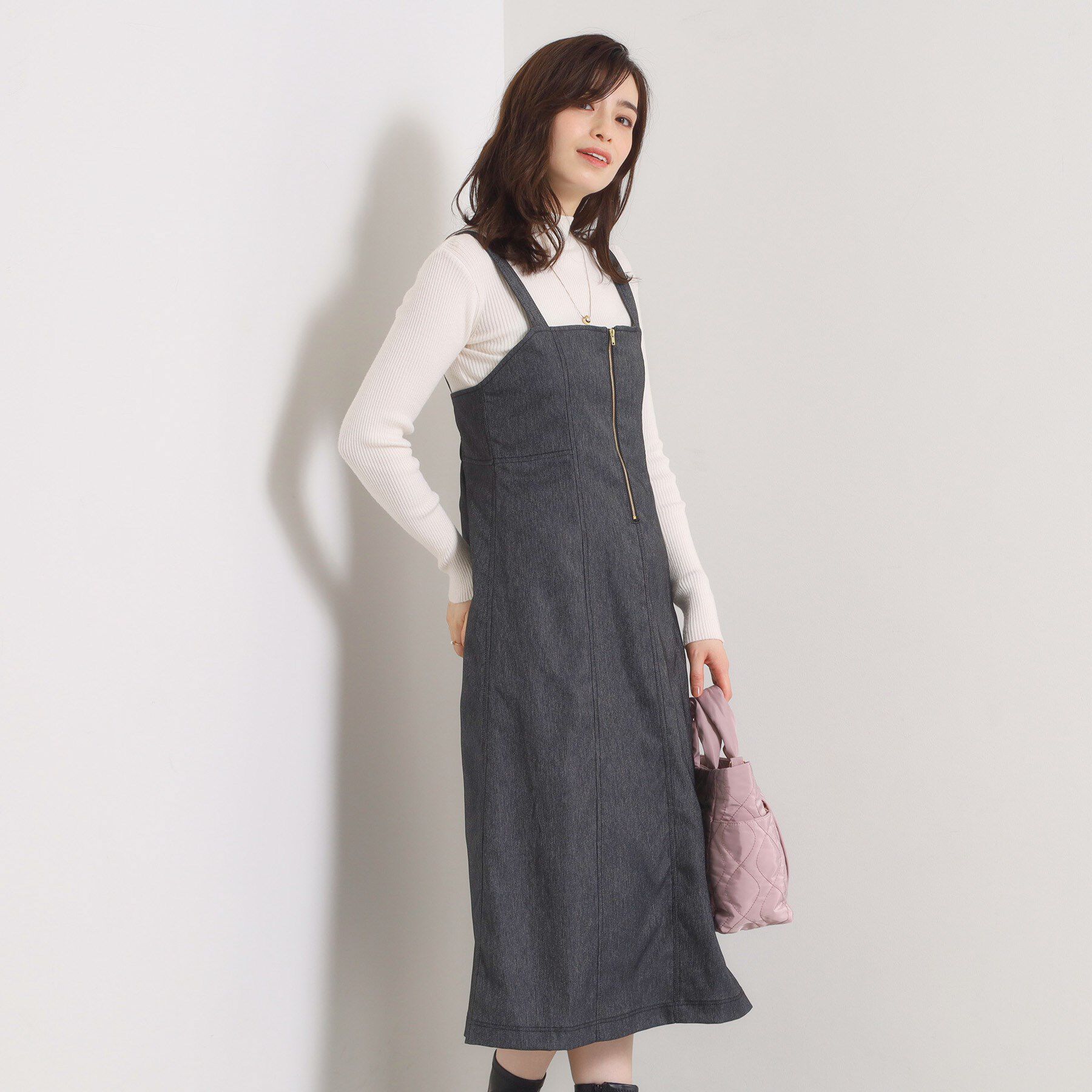 ITS&rsquo;DEMO「【手洗い可】デニム風ジャンスカ」|ワンピース|