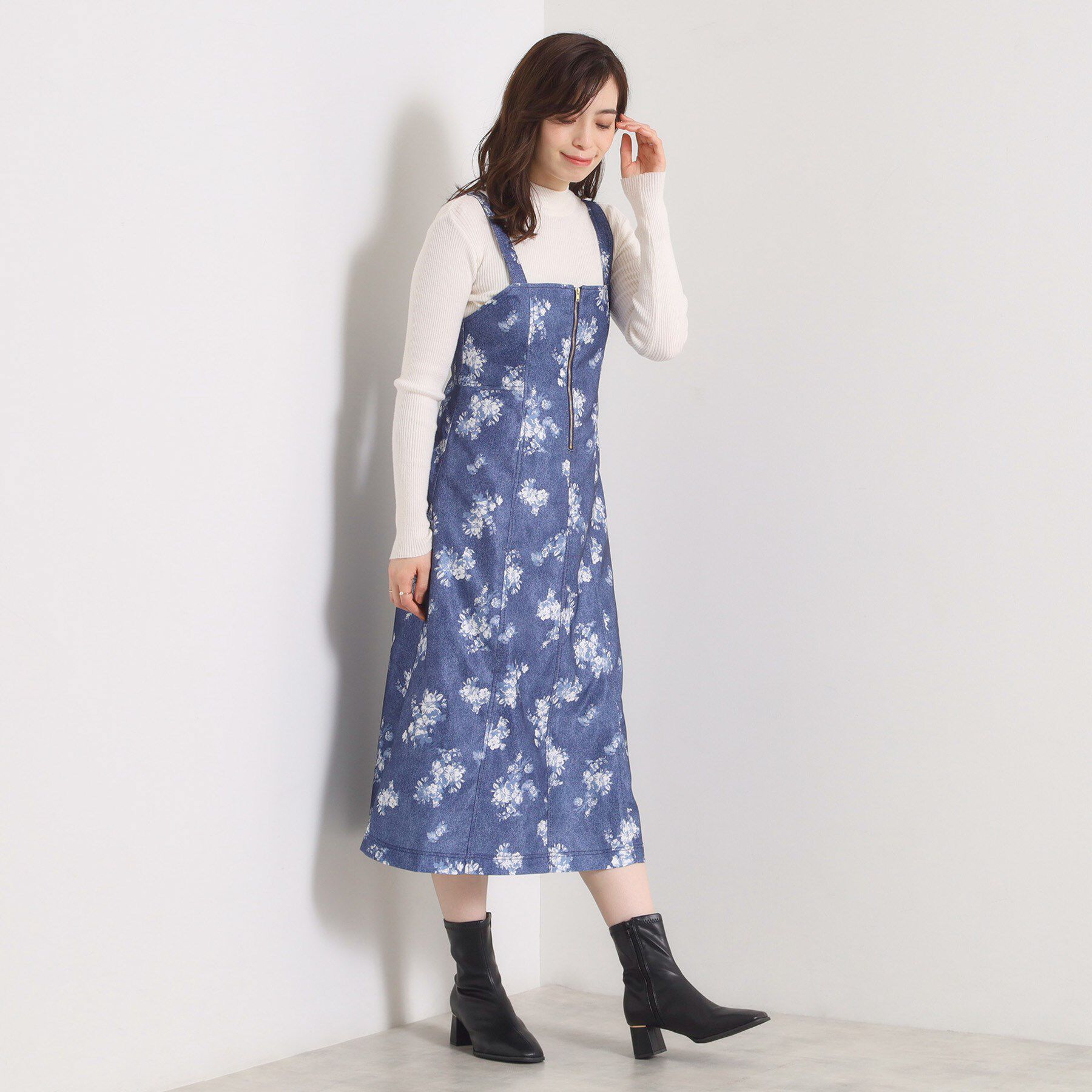 ITS&rsquo;DEMO「【手洗い可】デニム風ジャンスカ」|ワンピース|