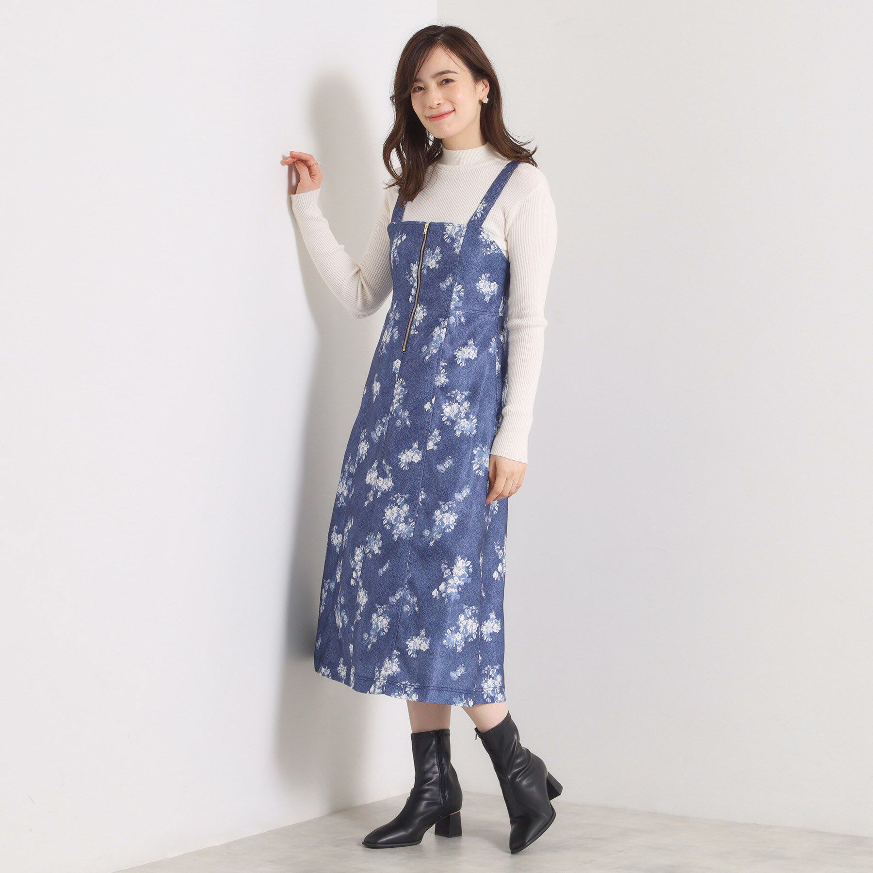 ITS&rsquo;DEMO「【手洗い可】デニム風ジャンスカ」|ワンピース|