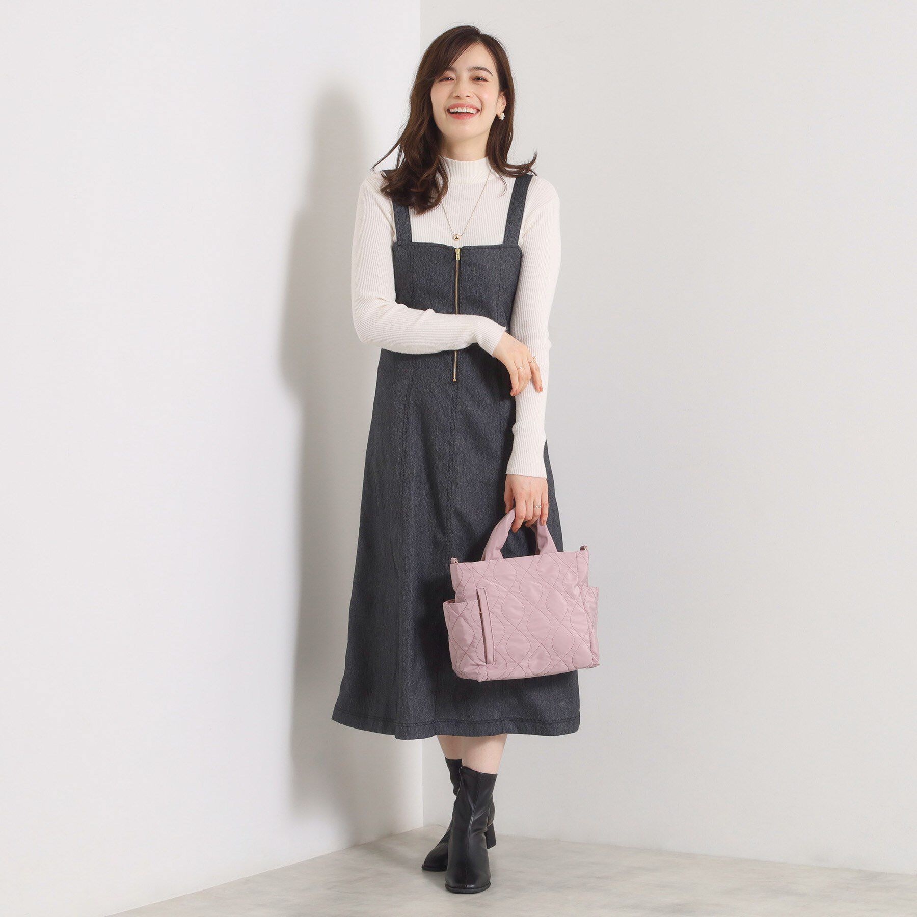 ITS&rsquo;DEMO「【手洗い可】デニム風ジャンスカ」|ワンピース|