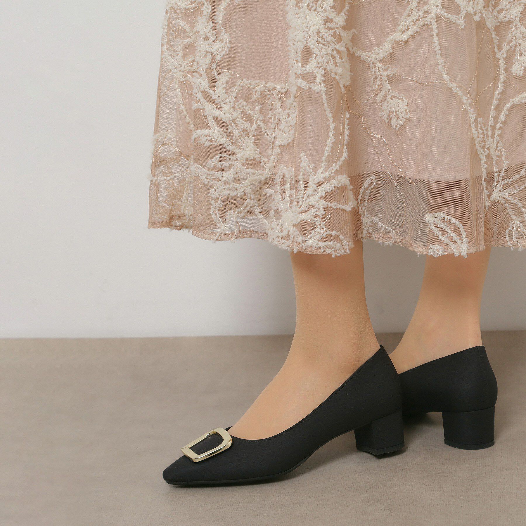 ESPERANZA「スクエアバックルパンプス」|パンプス|