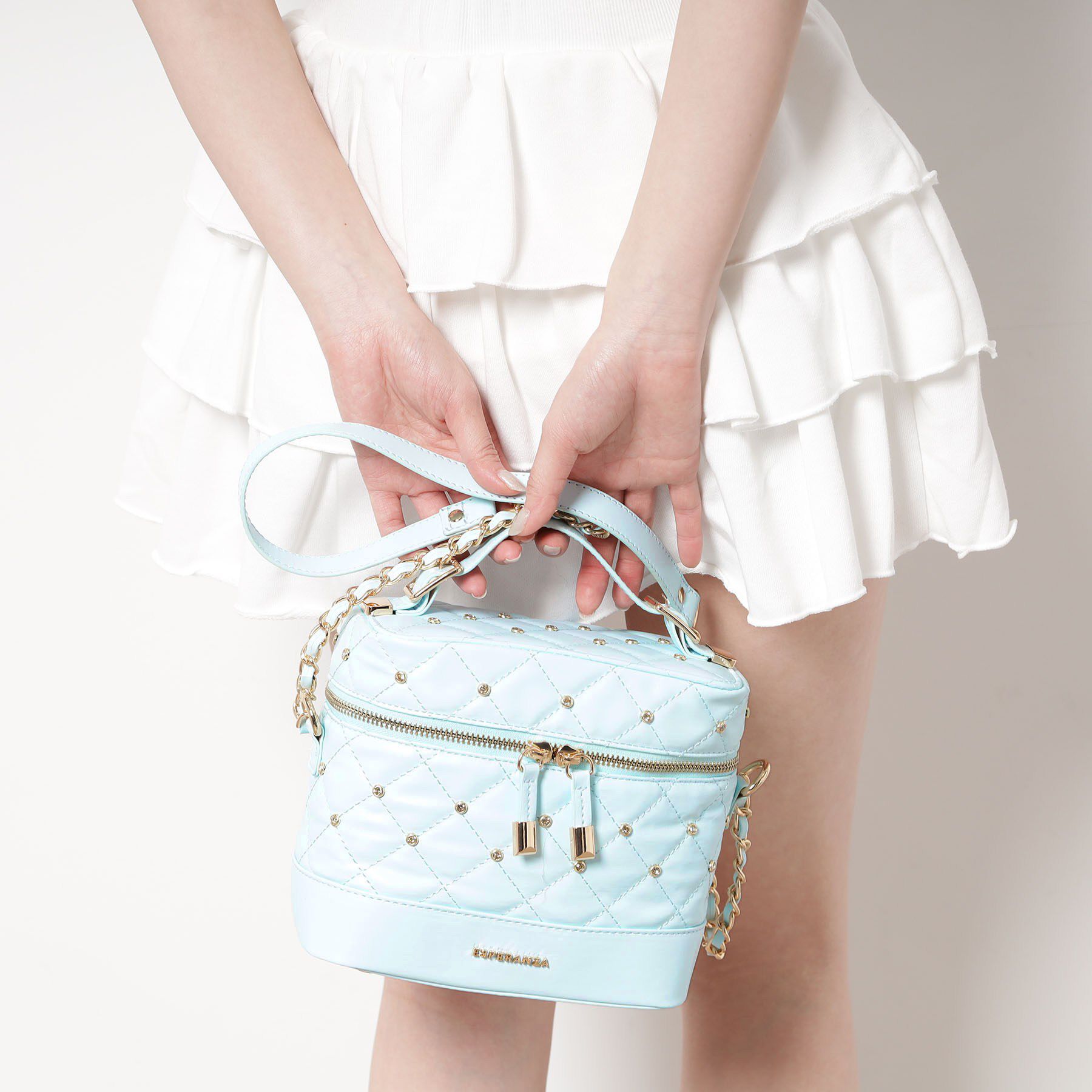 ESPERANZA「ビジューバニティバッグ」|ショルダー・メッセンジャー|ブルー(092)