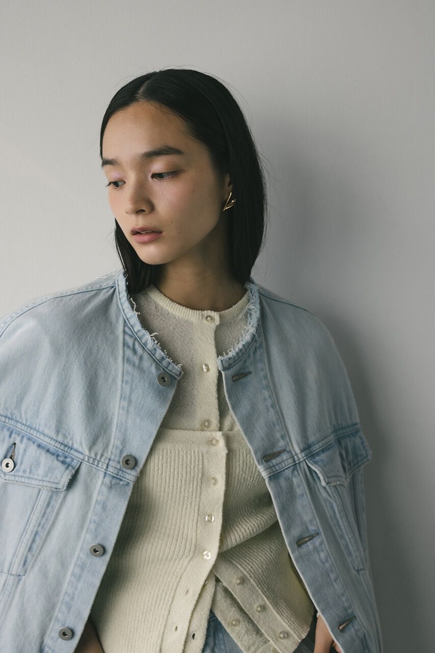 STYLEMIXER「ノーカラーデニムジャケット」|デニムジャケット|