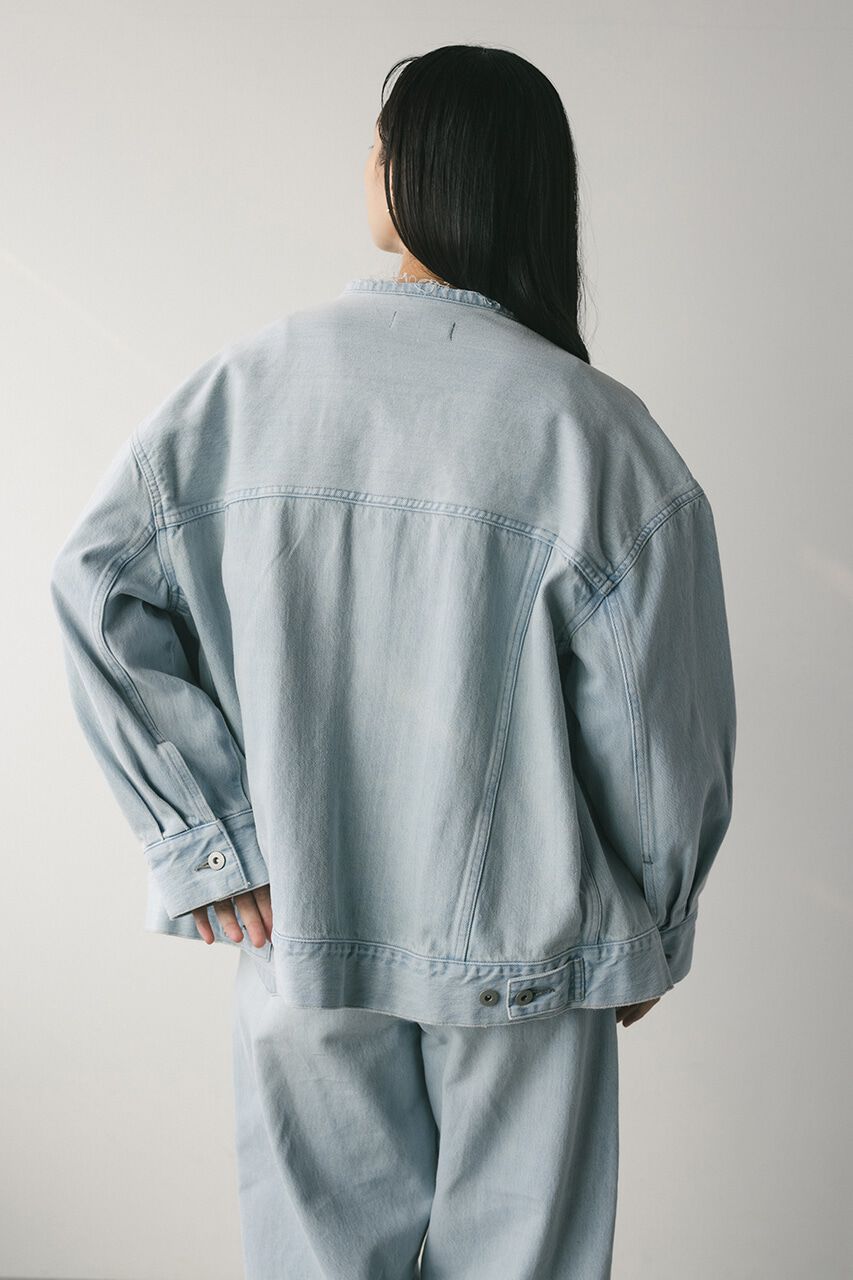 STYLEMIXER「ノーカラーデニムジャケット」|デニムジャケット|