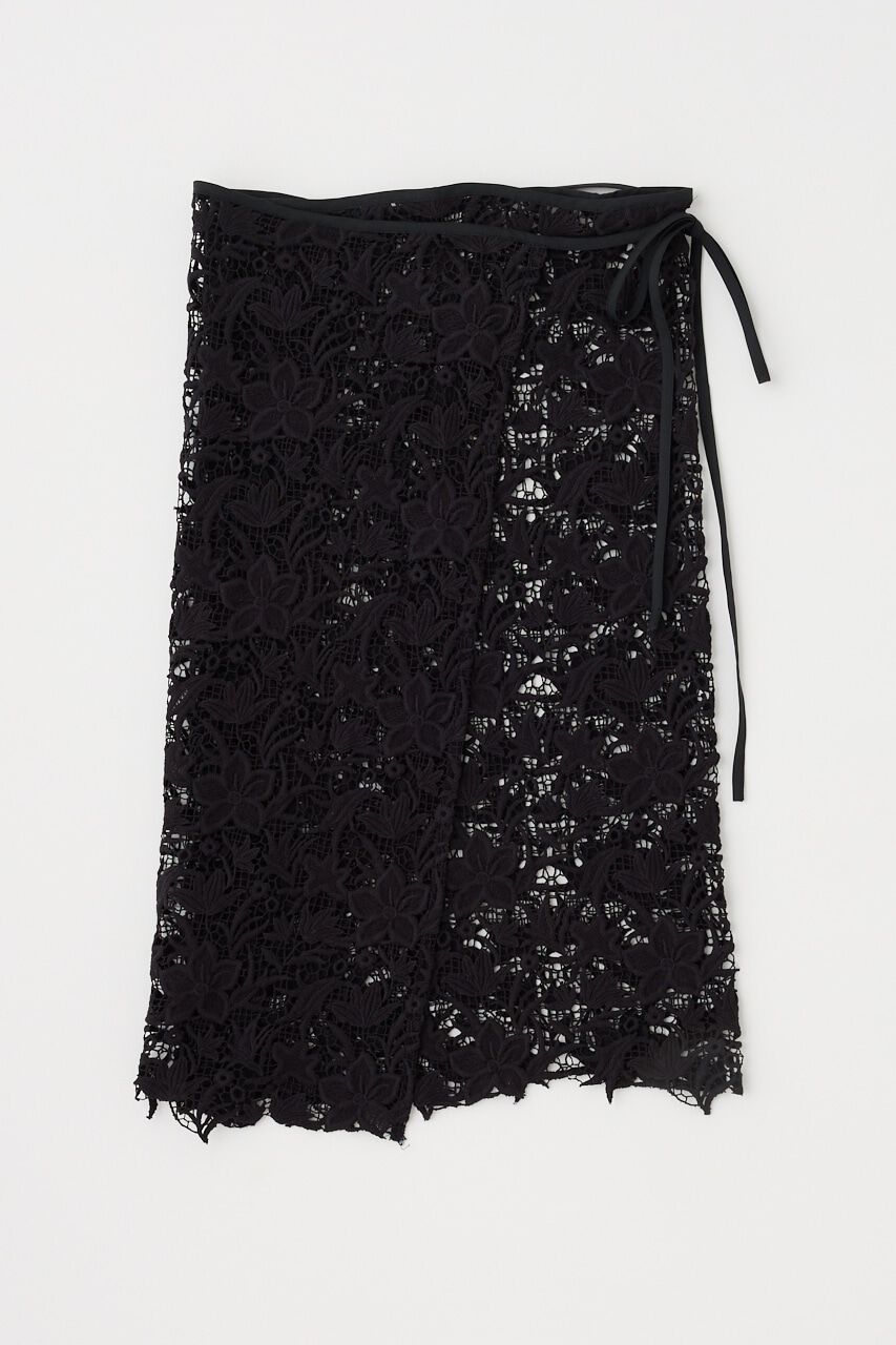 MOUSSY「レースラップスカート　オーガニックコットン使用オリジナルレース」|スカート|BLK