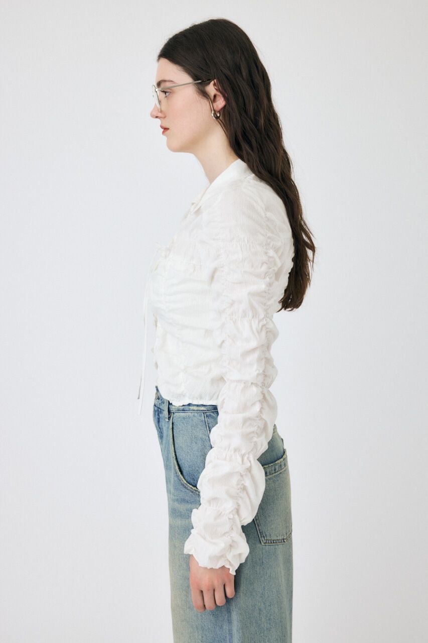 MOUSSY「FRONT TIE SHIRRING シャツ」|シャツ・ブラウス|