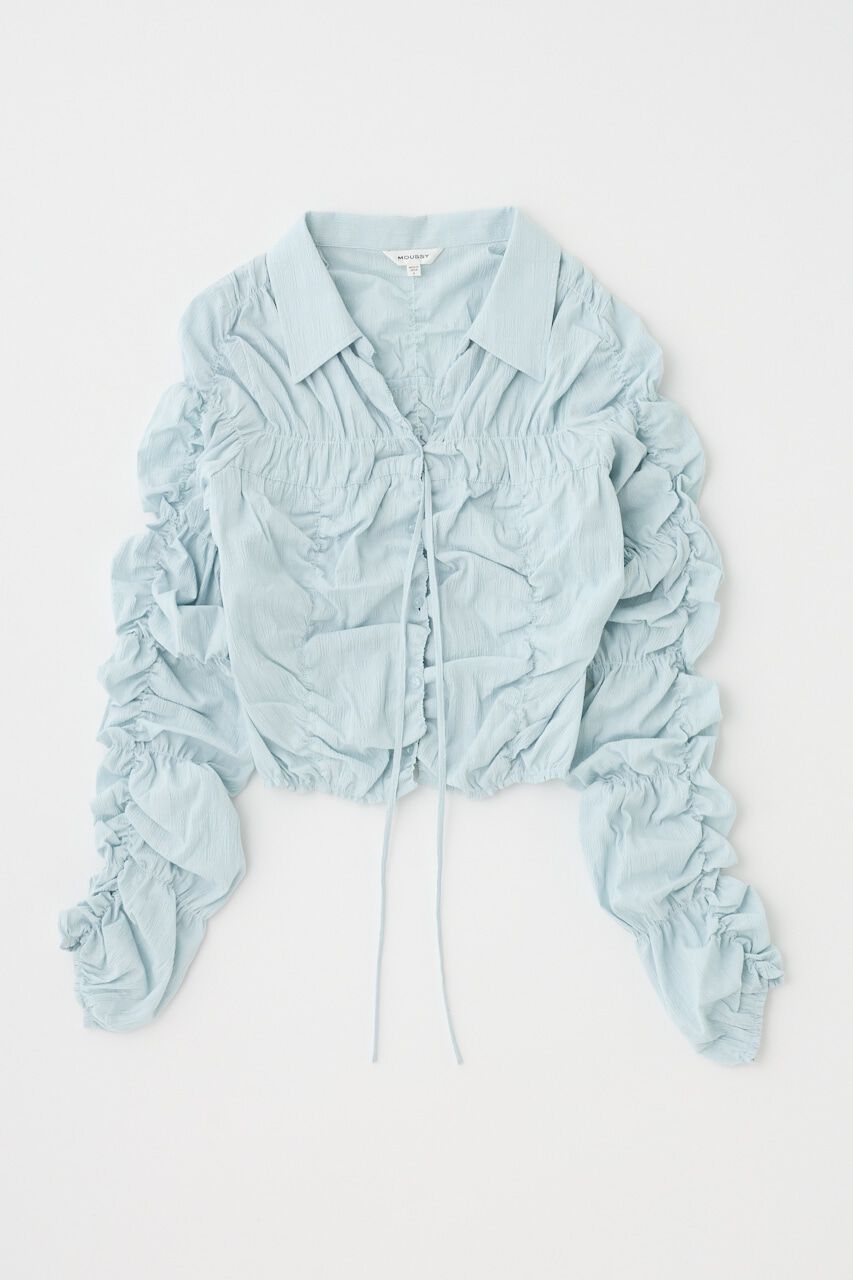 MOUSSY「FRONT TIE SHIRRING シャツ」|シャツ・ブラウス|