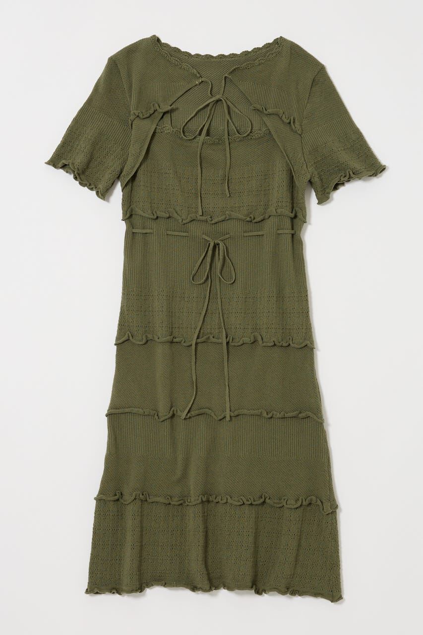 MOUSSY「BOW DESIGN KNIT ミニ  ドレス」|ワンピース|