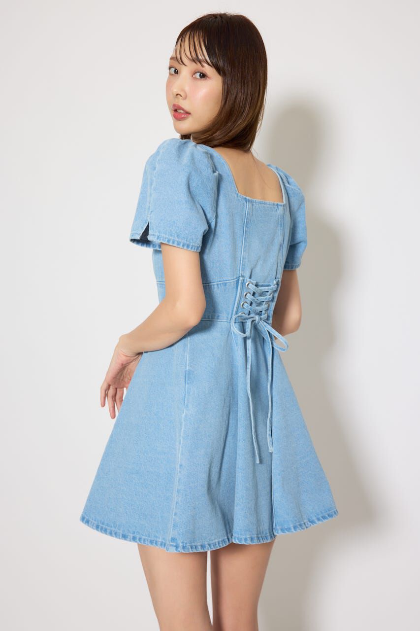 rienda「フロントジップマーメイドデニムミニワンピース」|ワンピース|