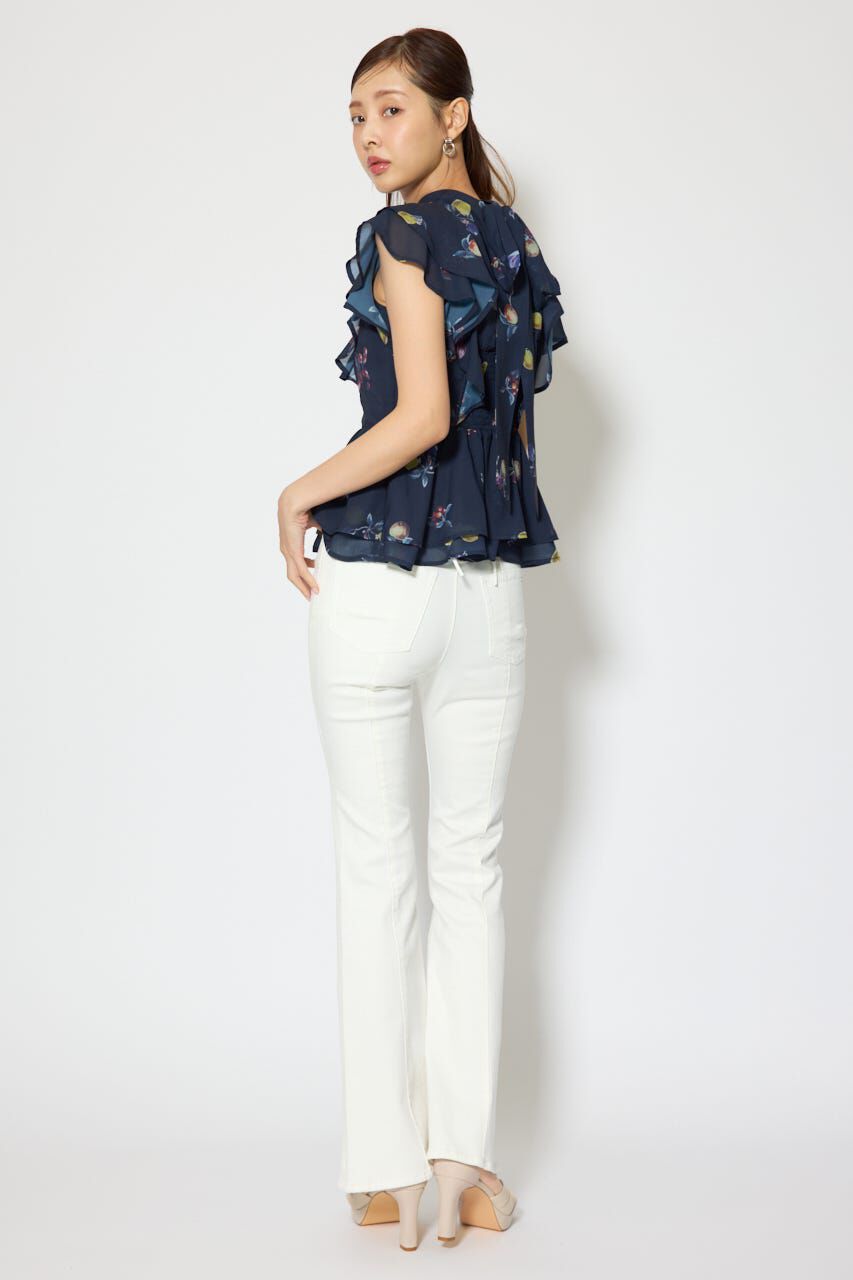 rienda「レースアップハイウエストデニムパンツ」|デニム|