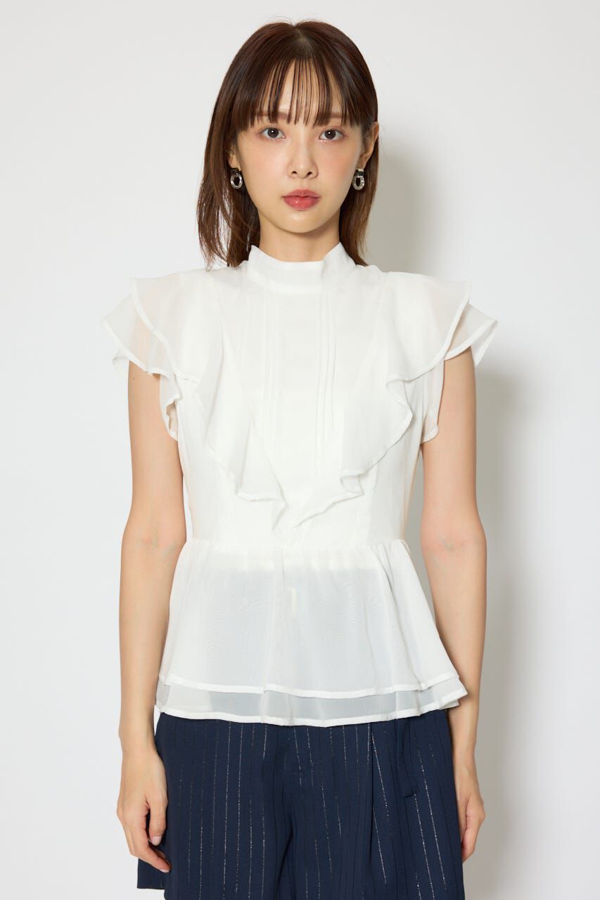 rienda「バックリボンフリルブラウス」|シャツ・ブラウス|