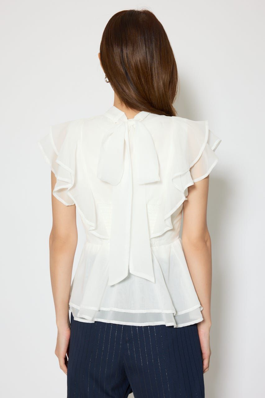 rienda「バックリボンフリルブラウス」|シャツ・ブラウス|