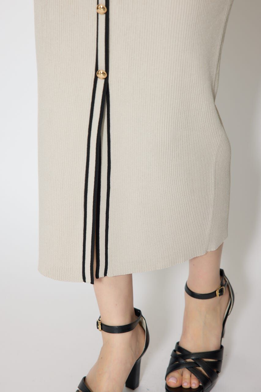 rienda「バイカラーパフスリーブタイトニットワンピース」|ワンピース|