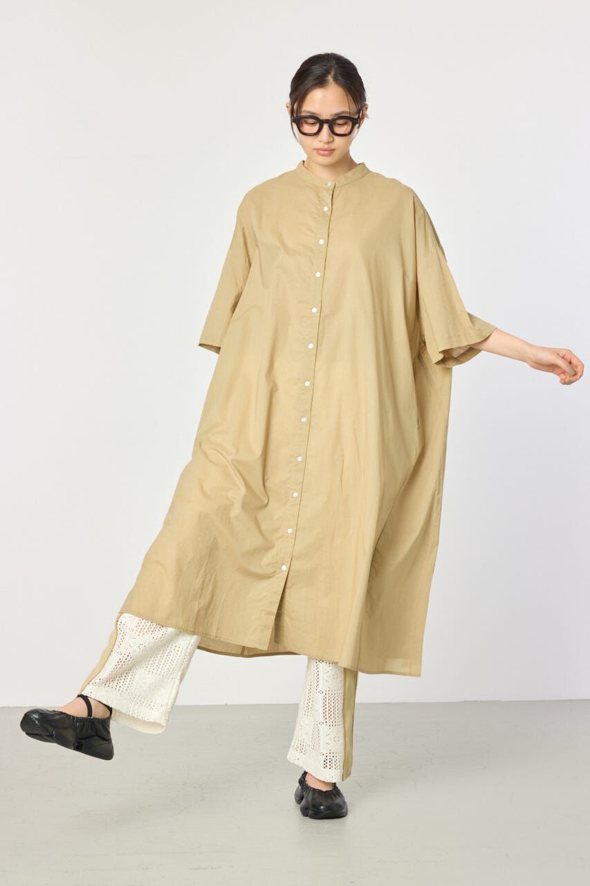 RODEO CROWNS「バンドカラールーズワンピース」|ワンピース|BEG