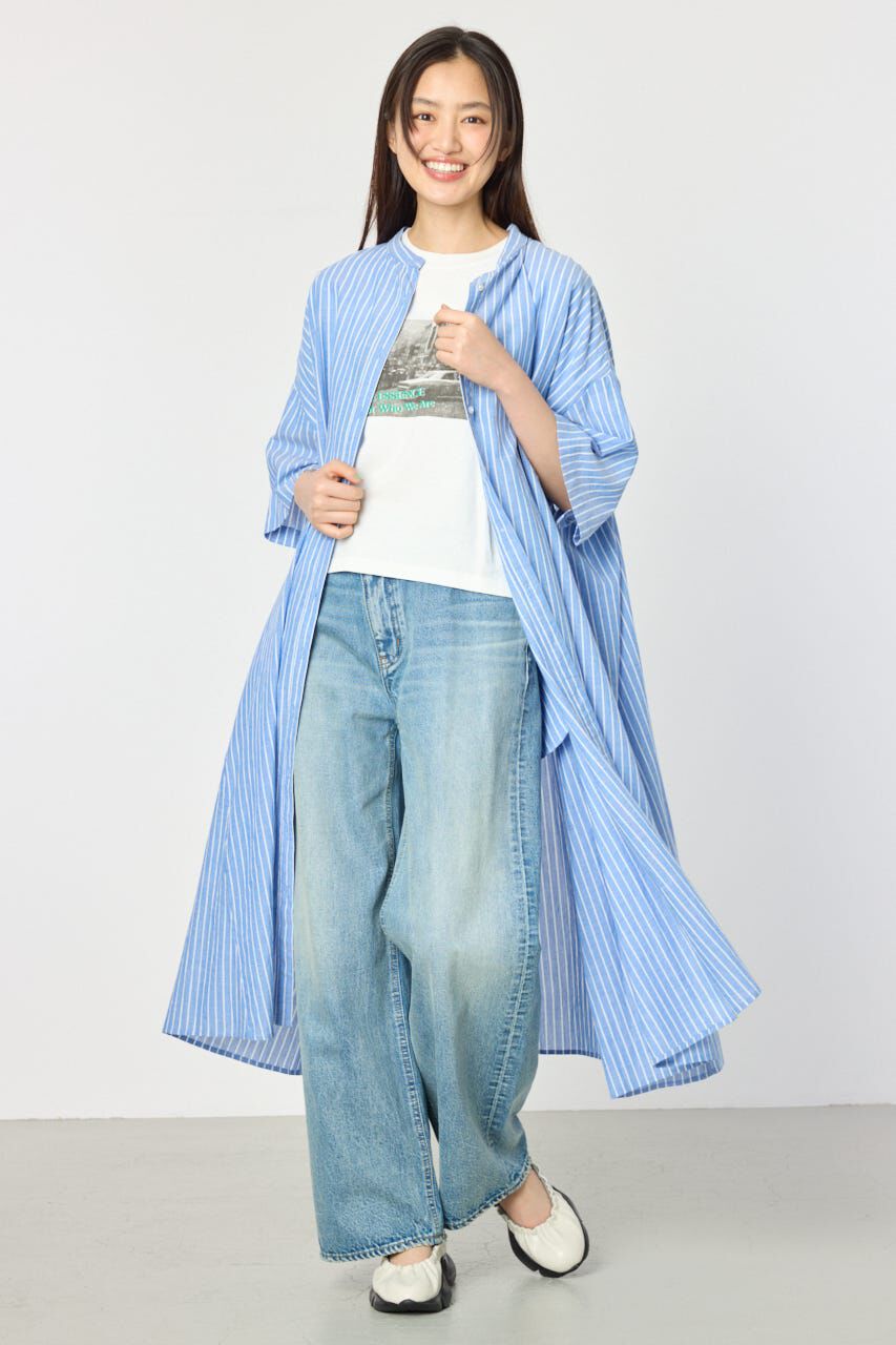 RODEO CROWNS「バンドカラールーズワンピース」|ワンピース|