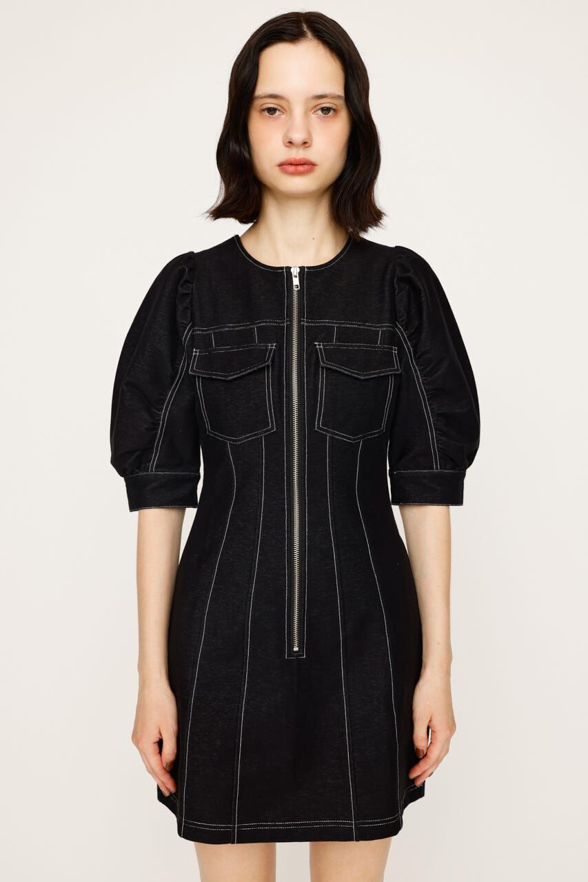 SLY「BICOLOR STITCH ショートワンピース」|ワンピース|