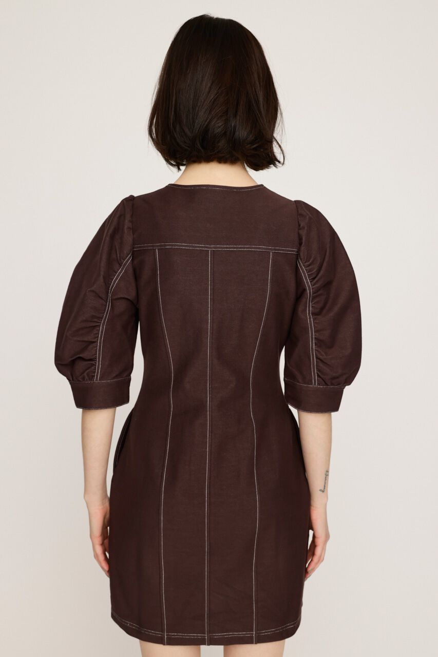 SLY「BICOLOR STITCH ショートワンピース」|ワンピース|