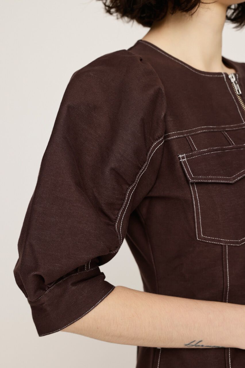 SLY「BICOLOR STITCH ショートワンピース」|ワンピース|