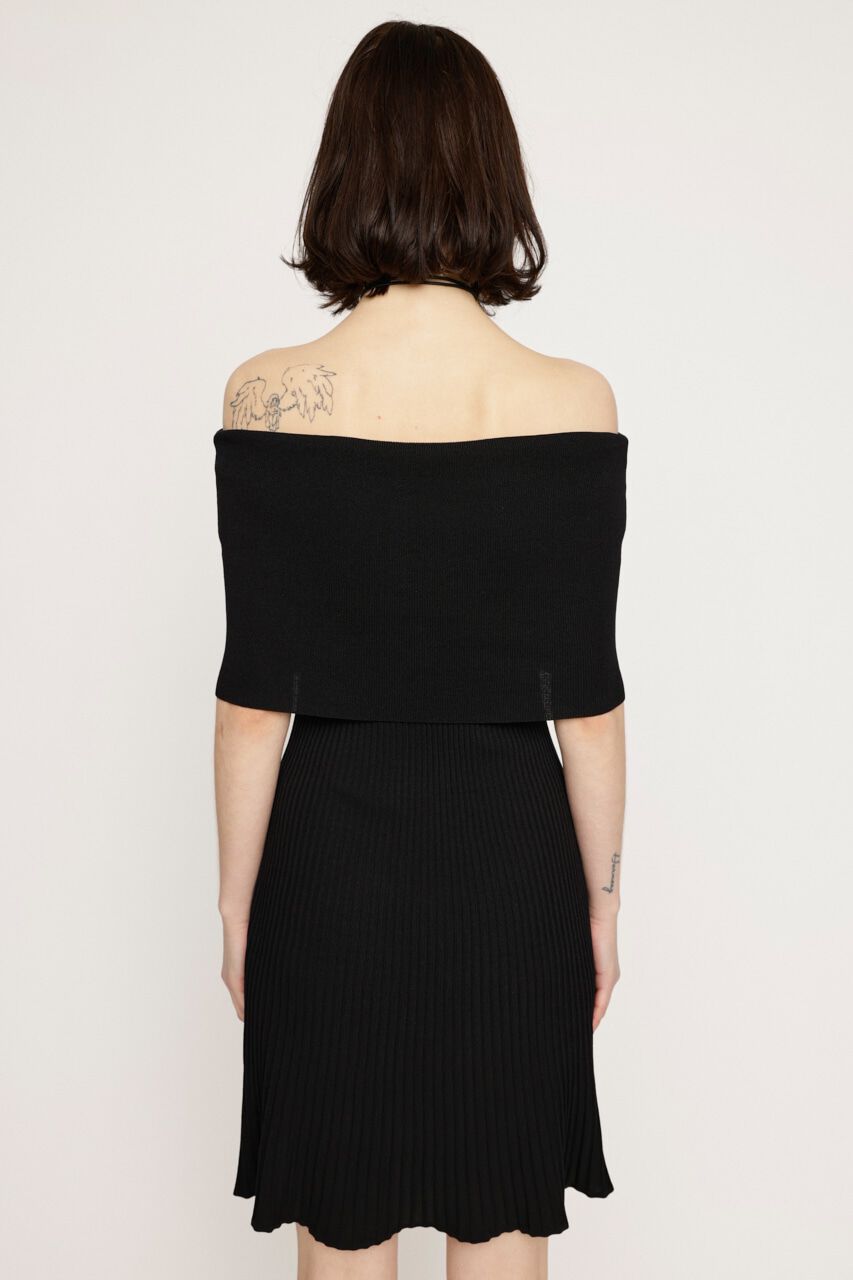 SLY「OFF SHOULDER RIB KNIT ショートワンピース」|ワンピース|