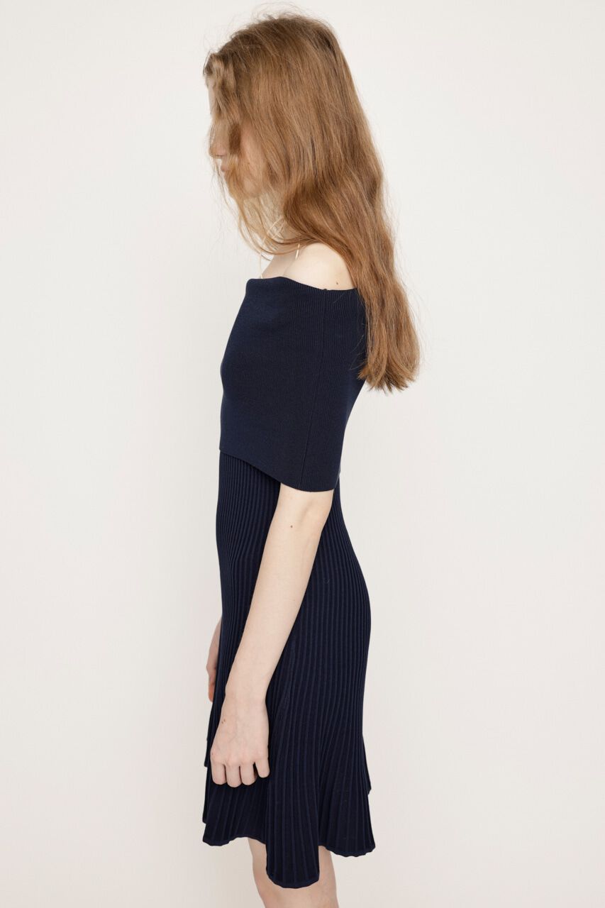 SLY「OFF SHOULDER RIB KNIT ショートワンピース」|ワンピース|