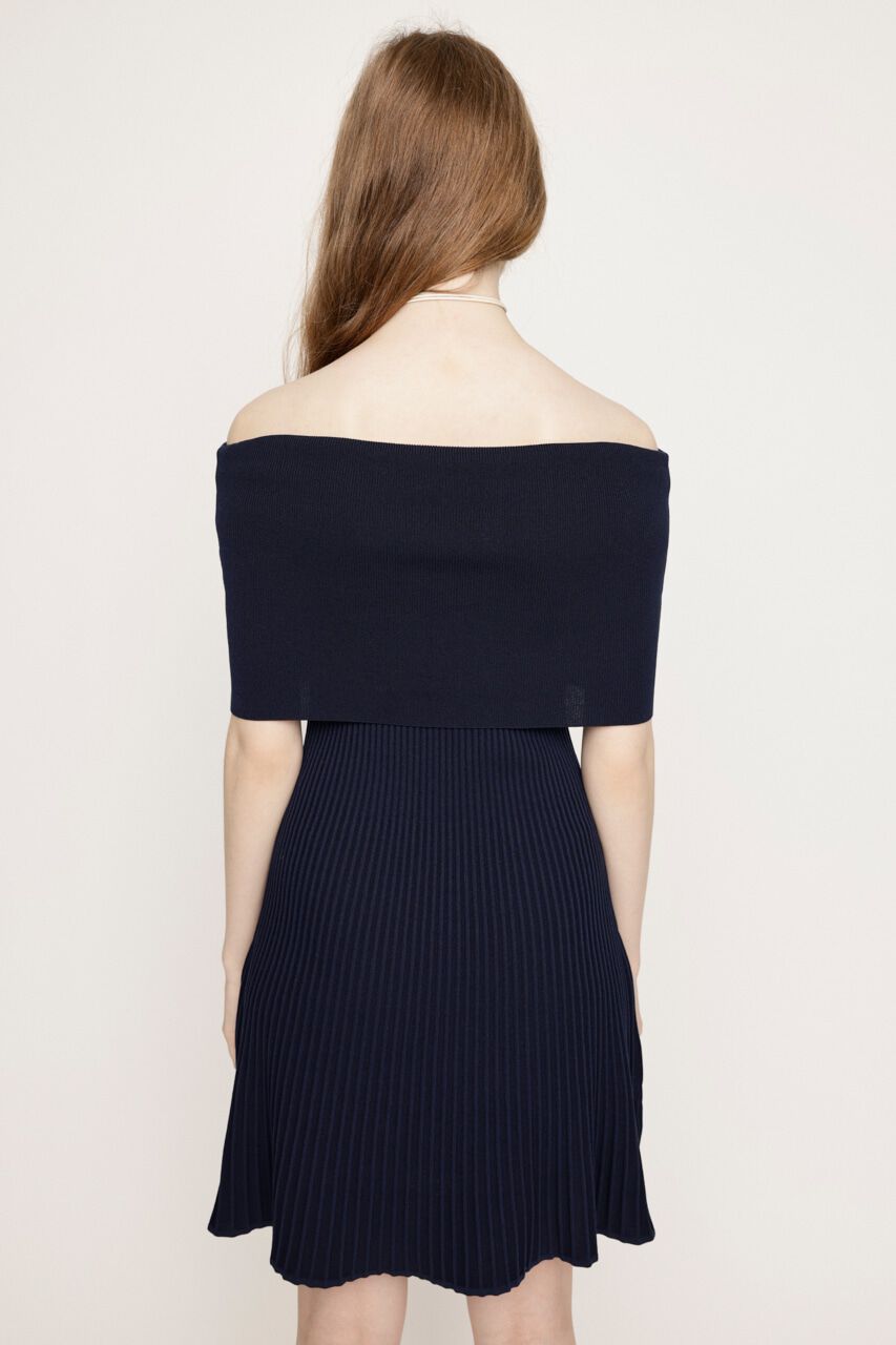 SLY「OFF SHOULDER RIB KNIT ショートワンピース」|ワンピース|