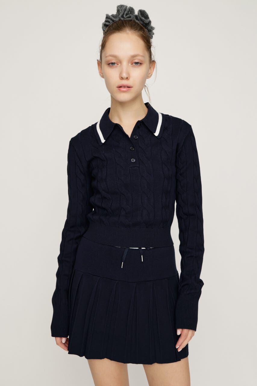 SLY「CABLE KNIT SET UP」|ワンピース|NVY