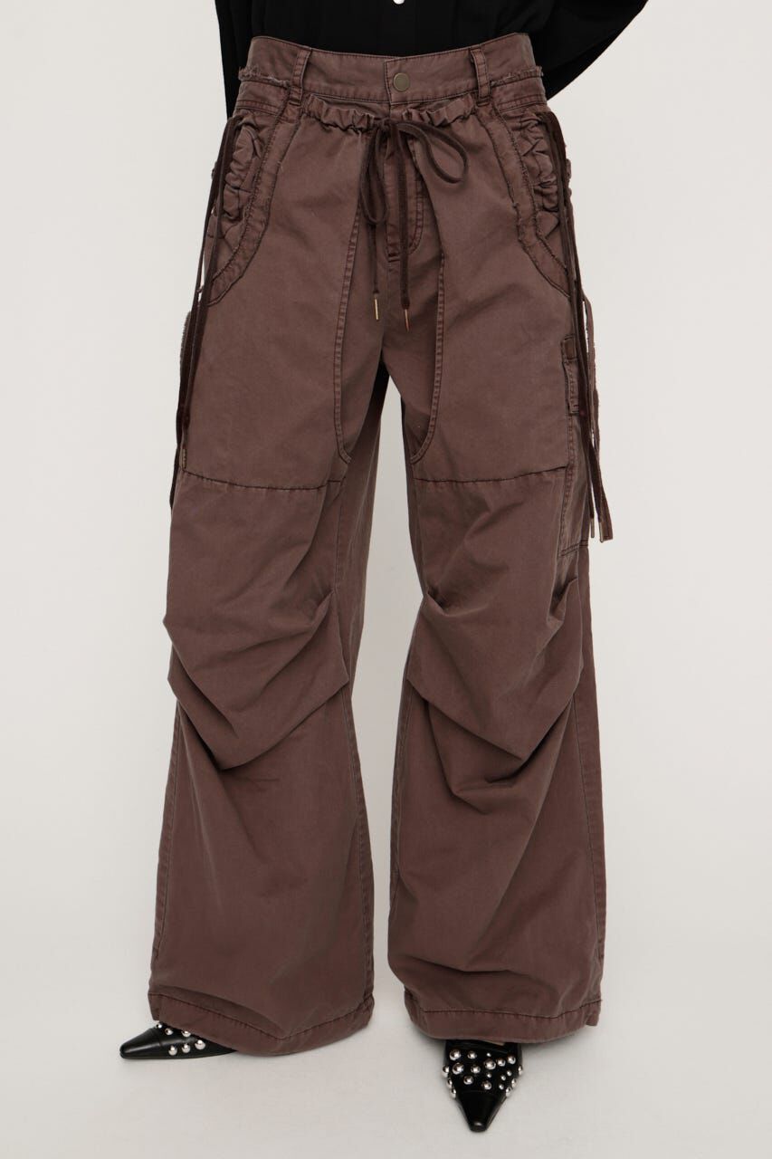 SLY「TUCK WIDE WOVEN パンツ」|その他|L/BRN1