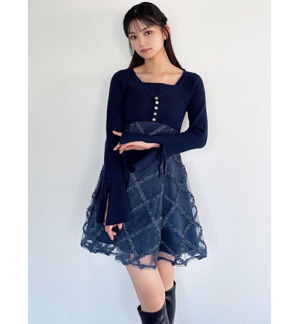 RESEXXY「【追加生産分】ドッキングフレアミニニットワンピース」|ワンピース|