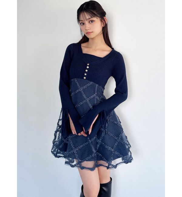 RESEXXY「【追加生産分】ドッキングフレアミニニットワンピース」|ワンピース|