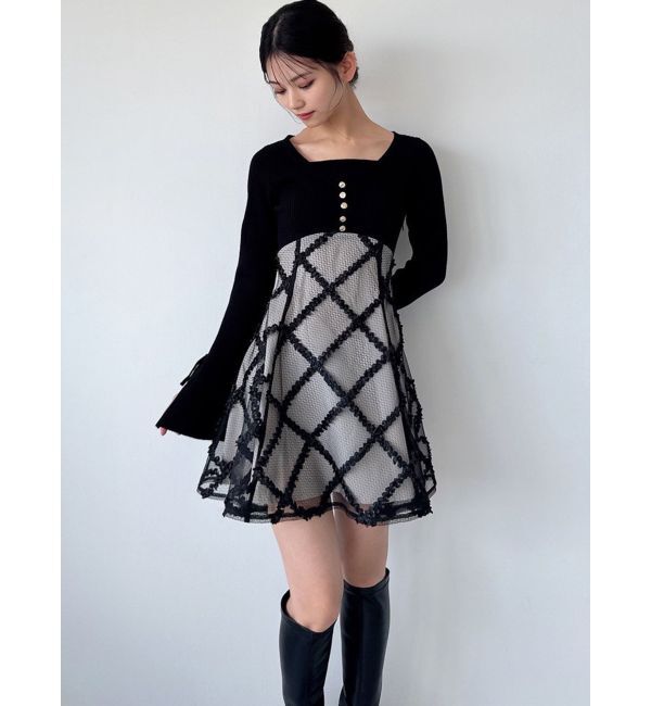 RESEXXY「【追加生産分】ドッキングフレアミニニットワンピース」|ワンピース|