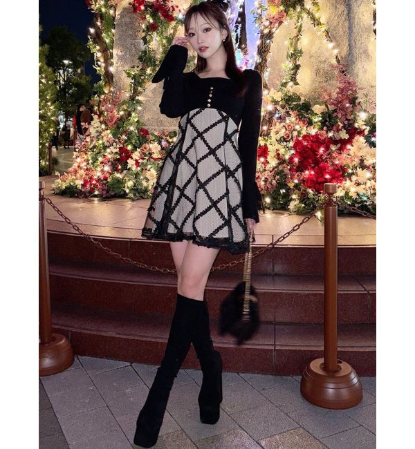 RESEXXY「【追加生産分】ドッキングフレアミニニットワンピース」|ワンピース|