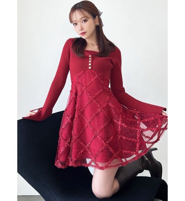 RESEXXY「【追加生産分】ドッキングフレアミニニットワンピース」|ワンピース|