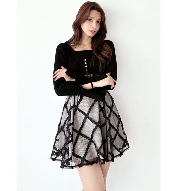 RESEXXY「【追加生産分】ドッキングフレアミニニットワンピース」|ワンピース|