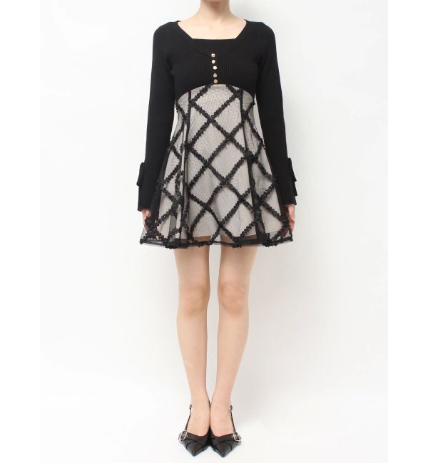 RESEXXY「【追加生産分】ドッキングフレアミニニットワンピース」|ワンピース|