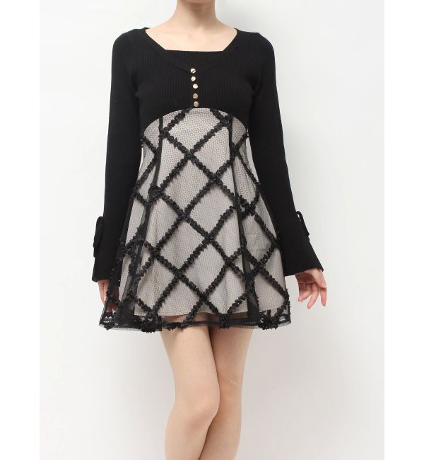 RESEXXY「【追加生産分】ドッキングフレアミニニットワンピース」|ワンピース|