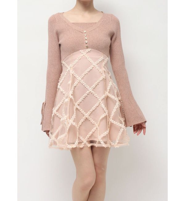 RESEXXY「【追加生産分】ドッキングフレアミニニットワンピース」|ワンピース|