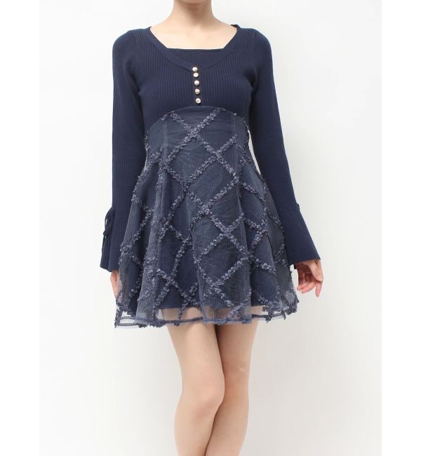 RESEXXY「【追加生産分】ドッキングフレアミニニットワンピース」|ワンピース|