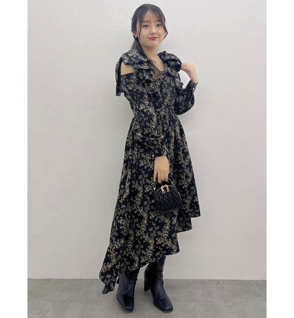 dazzlin「リボンショルダーアシンメトリーワンピース」|ワンピース|