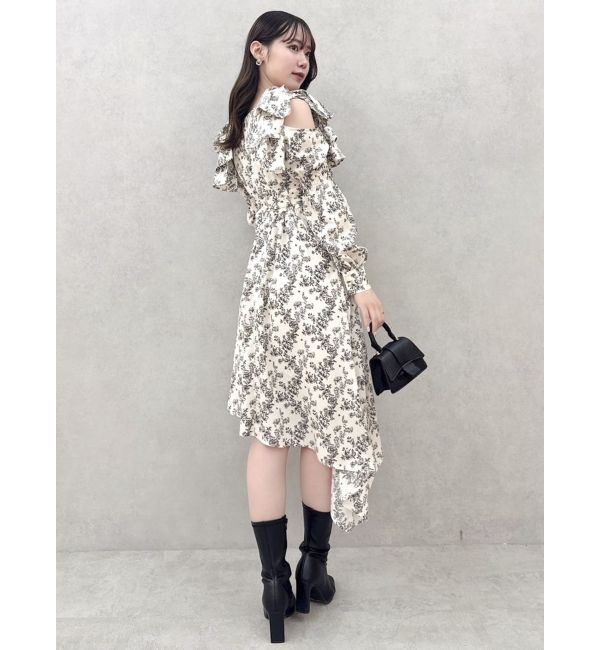 dazzlin「リボンショルダーアシンメトリーワンピース」|ワンピース|