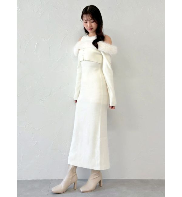 dazzlin「【追加生産分】オフショルファードッキングニットワンピース」|ワンピース|