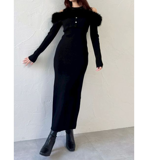 dazzlin「【追加生産分】オフショルファードッキングニットワンピース」|ワンピース|