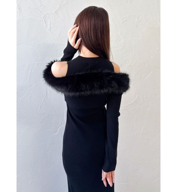 dazzlin「【追加生産分】オフショルファードッキングニットワンピース」|ワンピース|