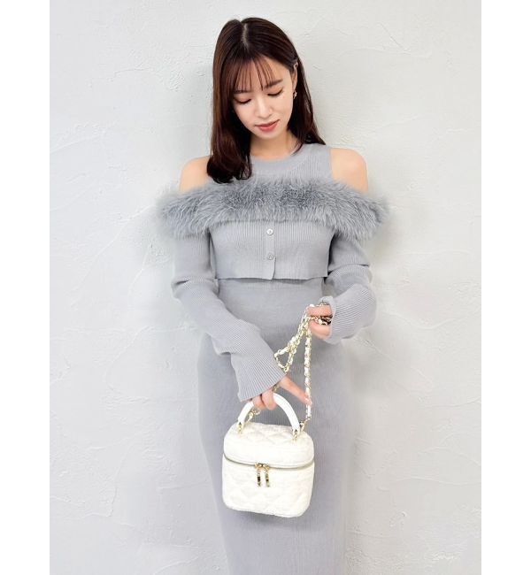 dazzlin「【追加生産分】オフショルファードッキングニットワンピース」|ワンピース|