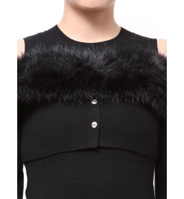 dazzlin「【追加生産分】オフショルファードッキングニットワンピース」|ワンピース|