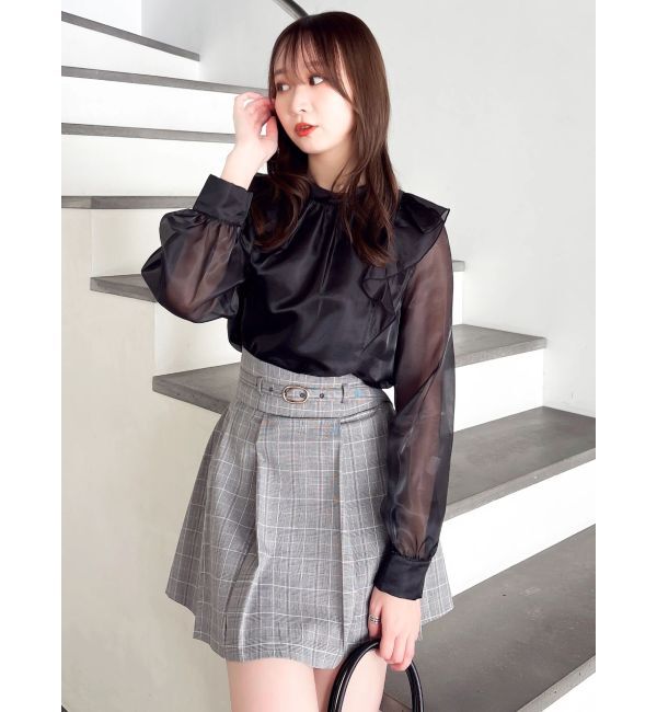 dazzlin「【WEB限定】フリルプチハイタックブラウス」|シャツ・ブラウス|