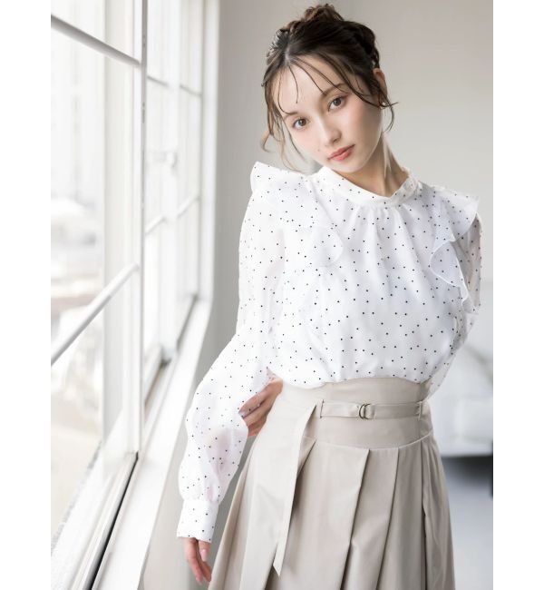 dazzlin「【WEB限定】フリルプチハイタックブラウス」|シャツ・ブラウス|